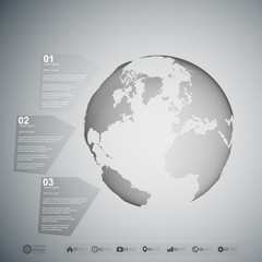 World globe. Infographic template for business design, abstract