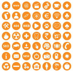 Orange icons set