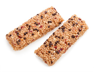 muesli bars isolated on white background