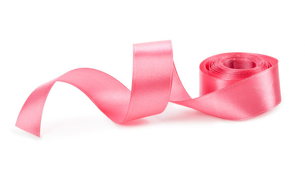 pink ribbon isolated on white background