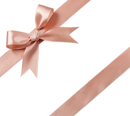 Brown bow isolated on white background