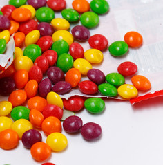 Multicolored and tasty little candies