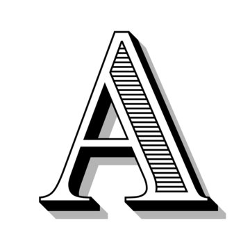 Font with lines.