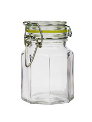 glass jar isolated on white background