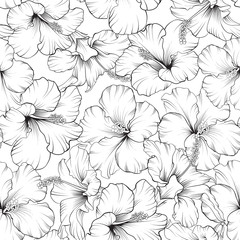 Beautiful hibiscus pattern. © Kotkoa