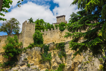 Fototapeta na wymiar Rocca della Guaita, the most ancient fortress of San Marino