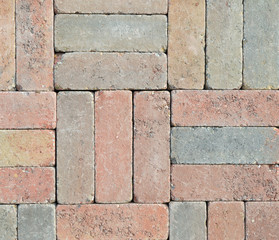 Wall from different colored bricks put together