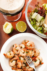 shrimps with lime and parsley