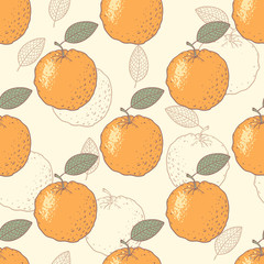 Fototapety  Pomarańczowy stylizowany wzór bez szwu