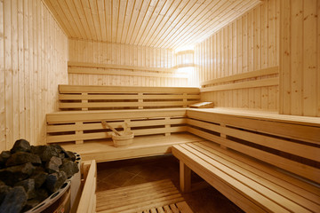 Large Finland-style sauna interior - 78226934