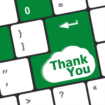Computer keyboard with Thank You key, business concept