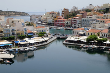 Fototapeta na wymiar Aghios Nikolaos city at Crete island in Greece