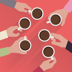 hands with cup of coffee