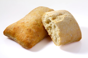Bread isolated on white background. Chyabatta isolated on white background.