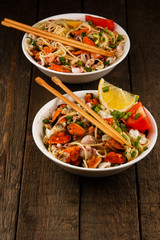 Noodles with seafood