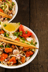 Noodles with seafood