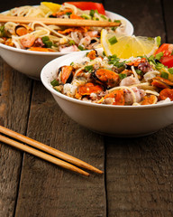 Noodles with seafood