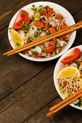 Noodles with seafood