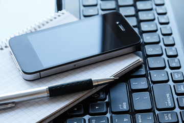 Close up of workplace