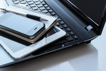 Close up of workplace