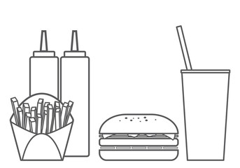 Fast Food Hamburger Vector Set