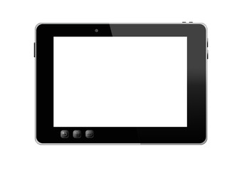 black tablet isolated on the white