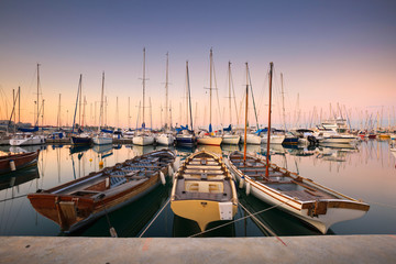 Sail boats in Kallithea in Athens, Greece.