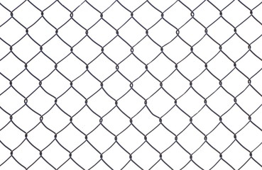 Wire mesh fence isolated on a white background