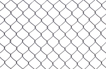 Wire mesh fence isolated on a white background