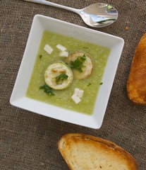 Vegetarian soup with zucchini