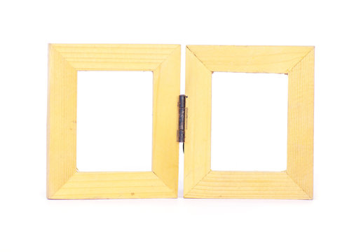 Wood frame with paper - Stock Image