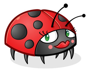 Fototapeta premium Ladybug Cartoon Character wearing Makeup