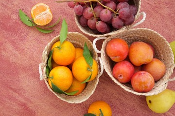 Fresh fruits. Top view