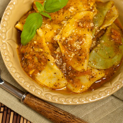 Spinach Ravioli. Selective focus.