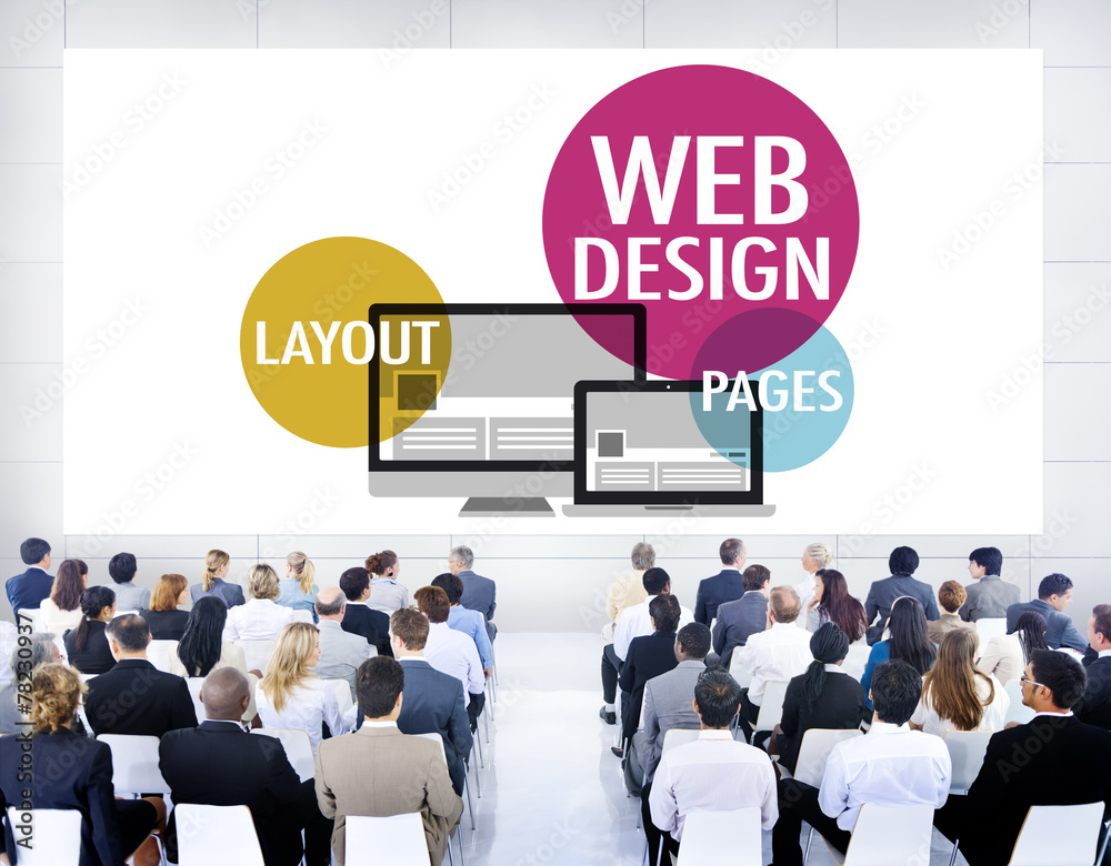 Poster web design content creative website responsive concept
