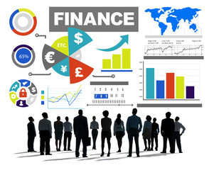 Finance Bar Graph Chart Investment Money Business Concept