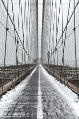 Brooklyn Bridge, Snowstorm - New York CIty