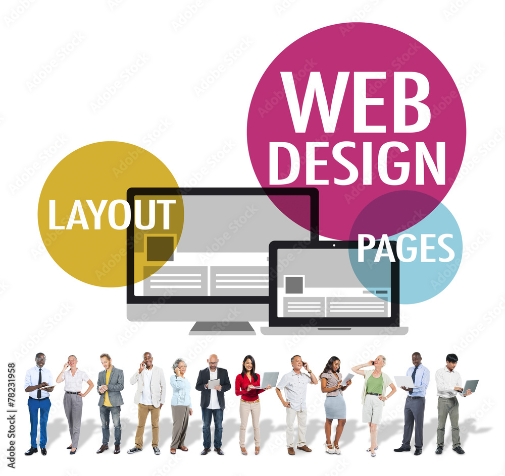 Wall mural web design content creative website responsive concept