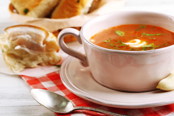 Ukrainian beetroot soup - borscht,
