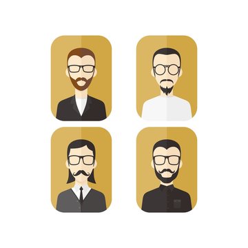 man hipster avatar user picture cartoon character