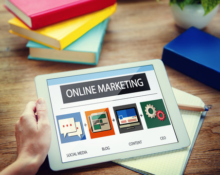Online Marketing Business Content Strategy Target Concept