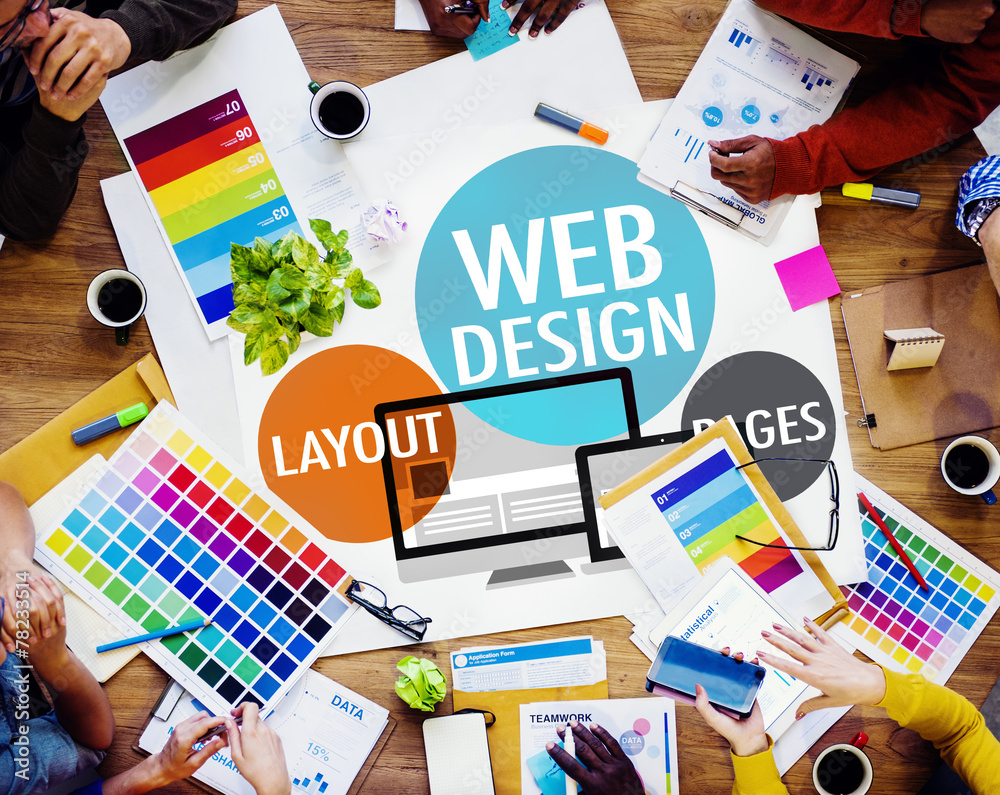 Wall mural web design content creative website responsive concept