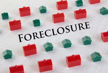 Housing market foreclosure concept