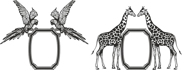 Frame with animals of Africa © slaw1949