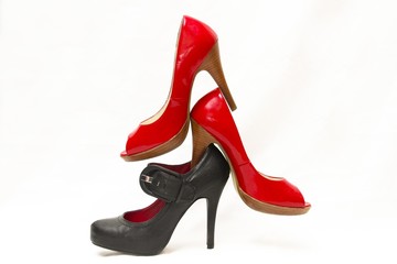 Red and Black High Heel Tower