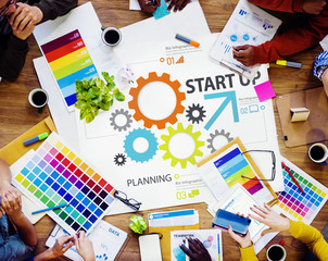 Startup New Business Plan Strategy Teamwork Concept