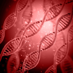 Digital illustration DNA structure in colour background