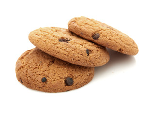oat cookies on white background
