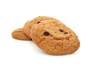oat cookies on white background