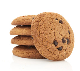 oat cookies on white background